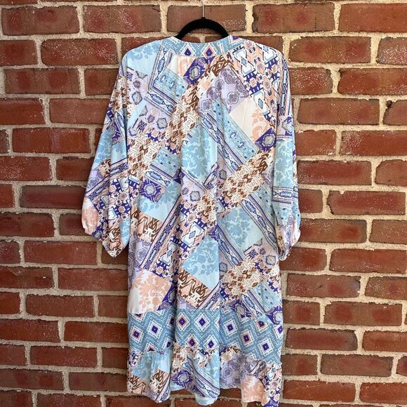 Tolani Collection patchwork Printed Dress with Ruffle womens XL NWT - Picture 11 of 11